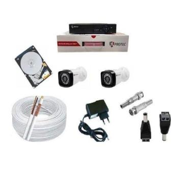 Imagem de Kit 2 Câmeras De Segurança Residencial Full Hd 1080p 20m C/ hd 160gb -