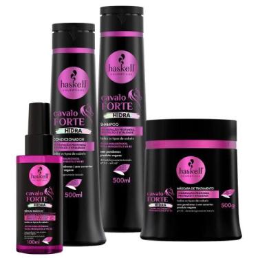 Imagem de Kit Haskell Cavalo Forte Hidra Sh Cond (500ml/g) Másc + Sérum