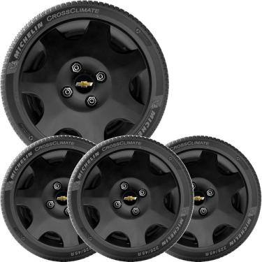 Imagem de 4X Calota Gm Corsa Celta Classic Aro 13 Preto Emblema 118Cb