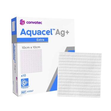 Imagem de Curativo Aquacel AG+ Extra 10 X 10 CM Caixa (C/10 Unds) - Convatec