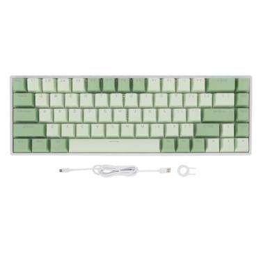Imagem de Teclado para Jogos de 68 Teclas, Matcha Keycap Red Switch 60% Teclado Mecânico RGB Retroiluminado Hot Swappable USB Com Fio para 2000 ME XP 7 8 10 para HarmonyOS