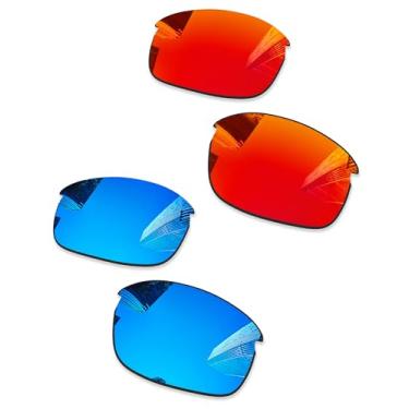 Imagem de Combine8 2 pares de lentes de reposição ploarizadas para óculos de sol Oakley Bottlecap - Vermelho fogo + azul gelo