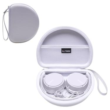 Imagem de LTGEM Capa rígida para transporte de viagem compatível com fones de ouvido Sony MDR-ZX110 / MDRZX110AP / MDRZX110NC / MDR-ZX310AP ZX Series com fio, apenas capa, branca