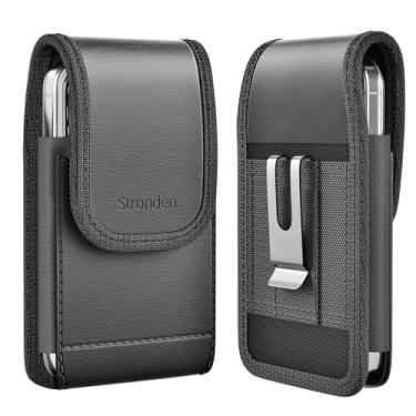 Imagem de Stronden Coldre para Samsung Galaxy S24, S23, S22, S21, S20 (não Plus ou Ultra) - Coldre de couro com clipe de cinto, bolsa com fecho magnético, com suporte para cartão embutido (serve para Otterbox