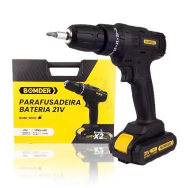 Imagem de Parafusadeira 21v duas 2 baterias 1200a1200mah, furadeira com maleta e ferramentas top