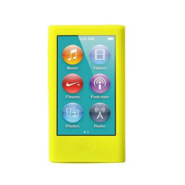 Imagem de Capas de silicone ColorYourLife para iPod Nano para iPod Nano 8ª geração 7ª geração com 1 protetor de tela e lenço de limpeza, Amarelo