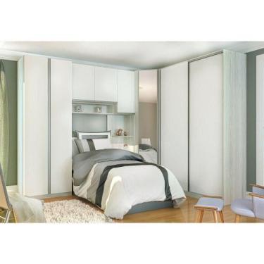 Imagem de Quarto Completo Canto Com 7 Módulos E Espelho Branco - OUTRAS MARCAS