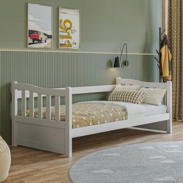 Imagem de Cama Sofá De Madeira Maciça Solteiro Reforçado Woodstore