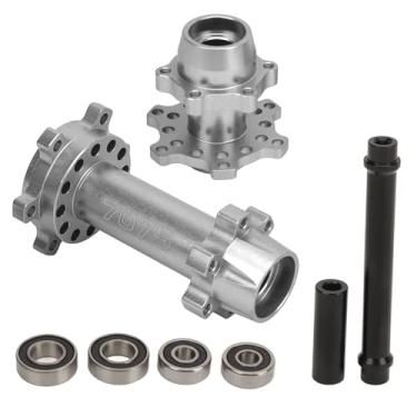 Imagem de Zaweliyo Alumínio Hubs Hexadecimal para Bicicletas Elétricas de 1/4 de Escala - Cubo da Roda Dianteira/traseira CNC Com Rolamentos, Atualização do Losi Promoto MX (Prata)
