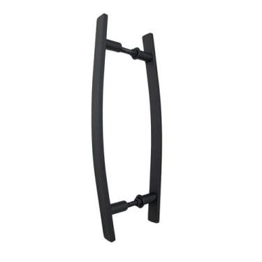 Imagem de Puxador Duplo Alumínio Curvo 40cm Porta Pivotante Preto - Montelar Aca