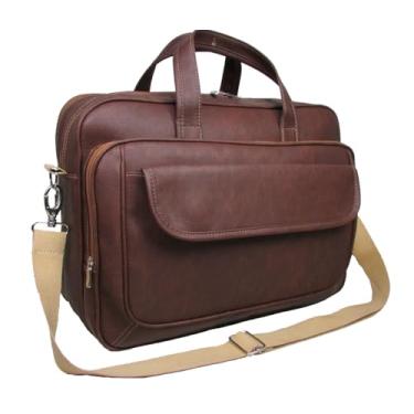 Imagem de Bolsa Pasta Transversal Maleta de Mão Notebook Documentos Executiva Social Masculina Feminina (Caramelo)