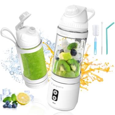 Imagem de Vaeqozva Liquidificador portátil de 700 ml, liquidificador pessoal recarregável por USB para shakes e smoothies, branco