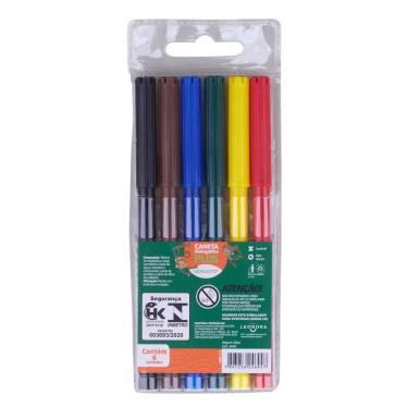 Imagem de Caneta Hidrocor com 6 Cores Leonora