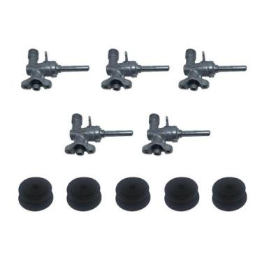 Imagem de Kit Válvula Registro Ramal Fogões Cooktop Fischer 5 Bocas Tripla Chama