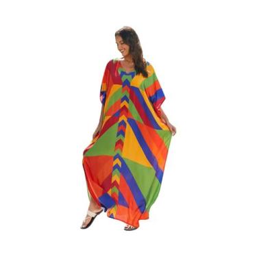 Imagem de Vestidos Kaftan para mulheres plus size maiô cobrir caftan maxi vestid
