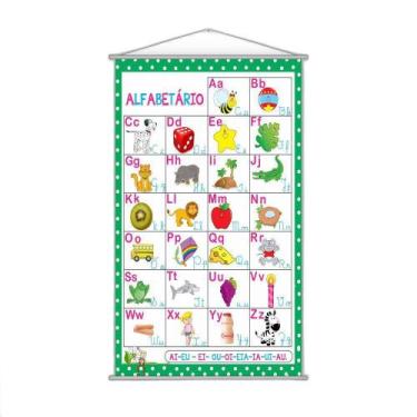 Imagem de Banner Escolar Pedagógico - Alfabetário Cursivo 120X65Cm - Plimshop