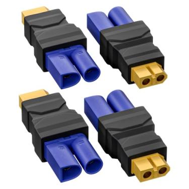 Imagem de Goupchn XT60 fêmea para EC5 macho adaptador conector conversor sem fio 4 peças para RC FPV drone carro lipo carregador de bateria ESC