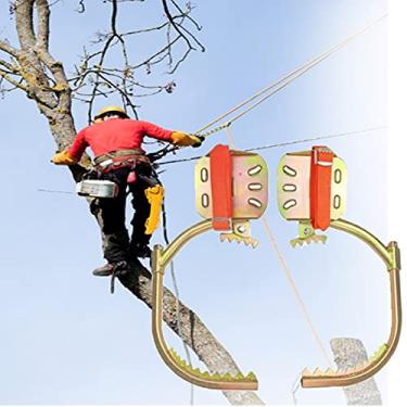 Imagem de Equipamento para escalar árvores, pregos para escalar postes sapatos de árvores ajustáveis pedal antiderrapante, ferramenta para subir árvores de aço inoxidável 304 para observação de c
