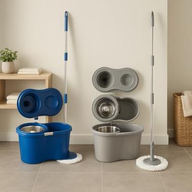 Imagem de Mop Giratório com Balde Centrifugador + Refil Extra: Limpeza Fácil e Rápida!