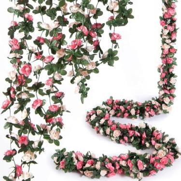 Imagem de Corrente De Rosa 2.5mts Com 45 Flores Cordão De Flores Artificial Pedente De (Vermelho)