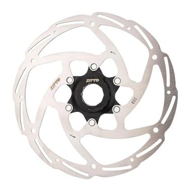 Imagem de ZTTO Rotor de freio a disco de bicicleta com trava centralizada de 140 mm, 160 mm, 180 mm, 203 mm, aço inoxidável de alta resistência, montagem com 6 furos, adequado para qualquer pastilha para