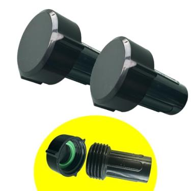 Imagem de Cuckoo Sistema de irrigação Conector rápido de mangueira de 3/20.3 cm de diâmetro Conectores machos Acessórios de mangueira Adaptador de mangueira de jardim preto, pacote com 2 (3/8 macho)