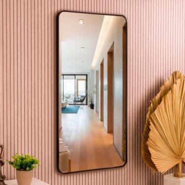 Imagem de Espelho Grande Retangular Decorativo Sala Quarto Banheiro Moldura 115x