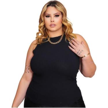 Imagem de Regata Feminina Plus Size Gola Alta Viscolycra Alta Elasticidade - Wil