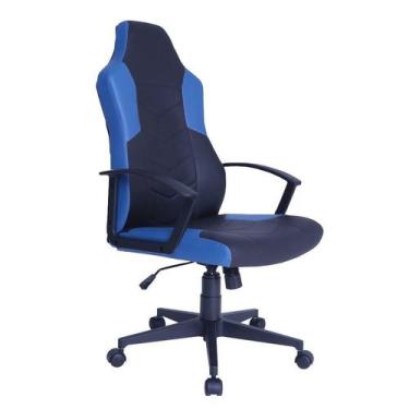 Imagem de Cadeira Gamer Presidente Giratória Ergonômica Reclinável Azul - STILOS