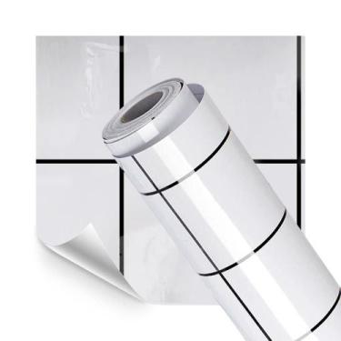 Imagem de Papel de Parede Adesivo Cozinha Resistente a Alta Temperatura Azulejo 