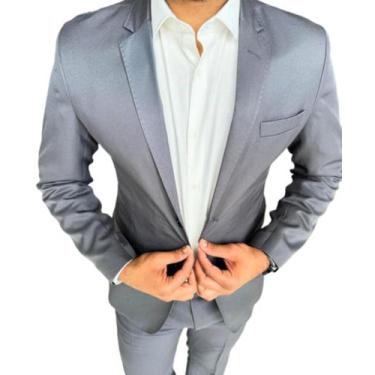 Imagem de Terno Slim Masculino 100% Poliéster - Várias Cores - Modelagem Moderna