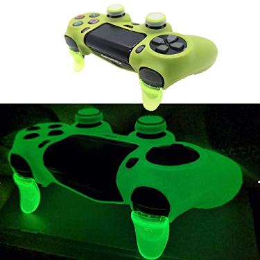 Imagem de Ps4 Capa de silicone para controle de pele que brilha no escuro capa protetora para controle PS4/slim/Pro Dualshock 4 (verde-grama)