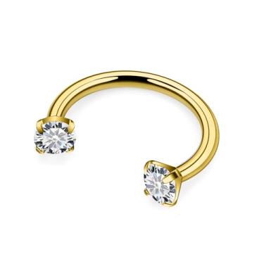 Imagem de Hnxnskt Anel de nariz em ferradura de aço cirúrgico duplo piercing de nariz 18 g anéis labiais zircônia cúbica sapato de cavalo Daith piercing joia para mulheres diâmetro interno 8-10 mm, Metal