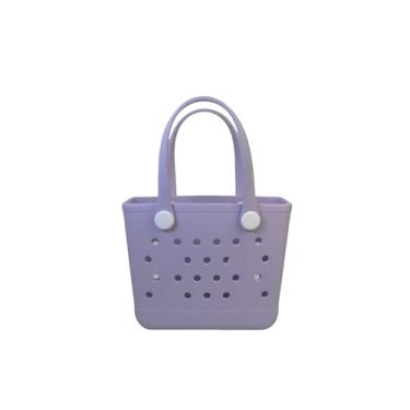 Imagem de Hixulam Pequena bolsa de borracha feminina - linda bolsa esportiva para viagens, dias na piscina, academia e uso diário, design leve e durável, Roxo pálido, Small, Sacola
