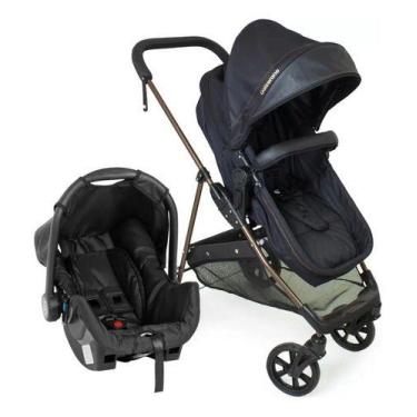 Imagem de Carrinho De Bebê + Bb Conforto Napoli Travel System Preto Cobre Galzer