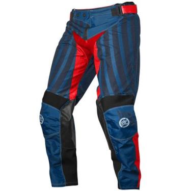Imagem de Calça Motocross Trilha Enduro Etceter Fuse 2022, AZUL - VERMELHO, 48