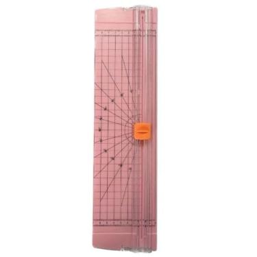 Imagem de Guilhotina - Cortador De Papel A4 Portátil - Até 12 Folhas(Rosa Claro)