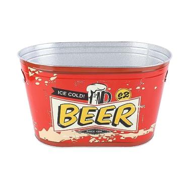 Imagem de Balde de cerveja grcfumo, balde mais frio, balde de gelo de garrafa colorida, balde de cerveja de banheira de bebida, balde oval de gelo para pátios, piqueniques e acampamento (Frio) (Beer gelada)