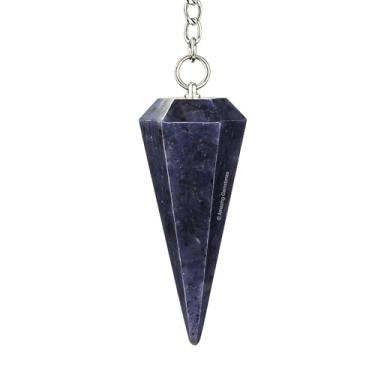 Imagem de Pêndulo de cristal iolita para adivinhação - Cristais de imersão certificados e pedras de cura para equilíbrio e meditação de chakras - Melhore o crescimento espiritual do Reiki com cristais e pedras