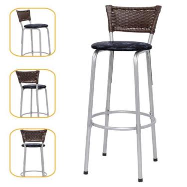 Imagem de Banqueta Bancos Cadeiras Alto Para Cozinha Gourmet Varanda Balcão Ilha