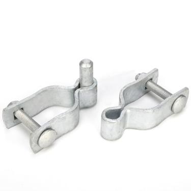 Imagem de Dreamxiang 1-5/20.3 cm x 1-5/20.3 cm Dobradiça de poste de portão de portão, pacote com 2, dobradiças de elo de corrente fêmea e macho dobradiças de aço galvanizado resistente com parafusos e porcas