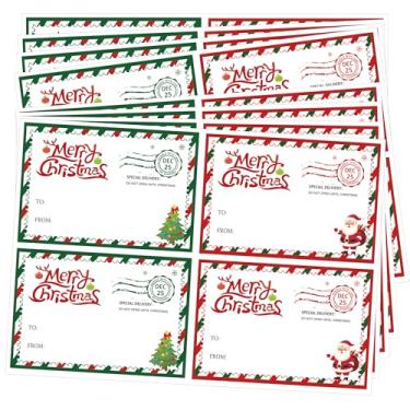 Imagem de Etiquetas de nome Merry Christmas 120 peças de e para Papai Noel, etiquetas de presente de entrega especial, selo de envelope de feriado para decoração de embrulho de presentes de cartão