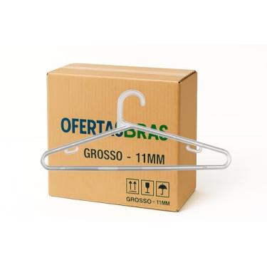 Imagem de Cabides de Acrílico Grosso Transparente, 11mm, Kit com 30 Unidades, Tamanho Adulto