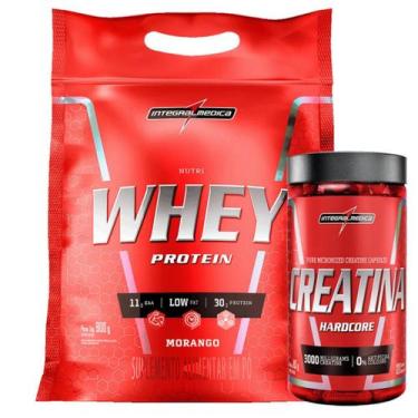 Imagem de Kit Nutri Whey Protein 907g + Creatina 120 Caps Integralmedica, Baunil