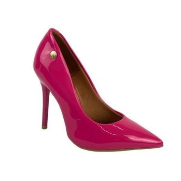Imagem de Sapato Scarpin Vizzano Social Salto Agulha Alto Bico Fino Verniz Feminino Pink