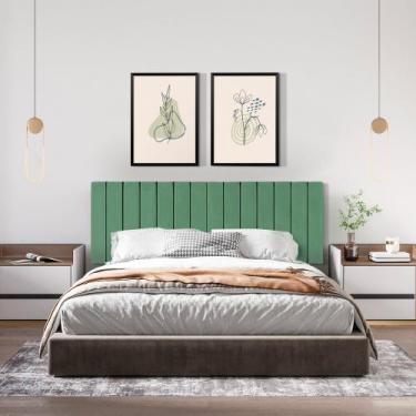 Imagem de Cabeceira Cama Box Casal 140 cm Estofada - Formato Palito - Suspensa -