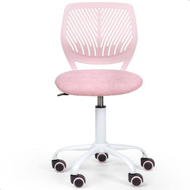 Imagem de Cadeira Secretária Kids Giratória Teen Tela Mesh Moderna Rosa