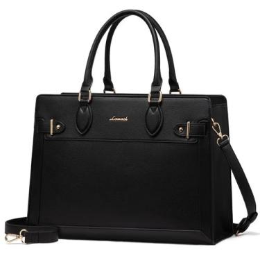 Imagem de Bolsa para laptop LOVEVOOK para mulheres em couro PU de 17 polegadas à