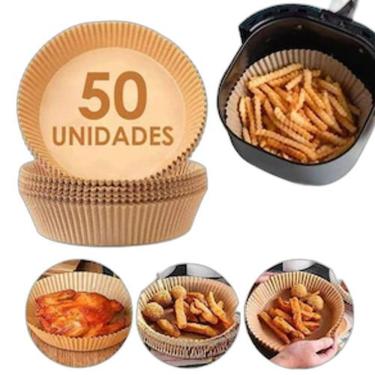 Imagem de 50 Forros Papel Airfryer Tapete Antiaderente Forno 20X16X4,5