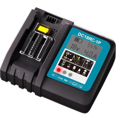 Imagem de TenHutt 【Rápido】 Carregador De Bateria Lcd-18V 3.0A De Substituição Para Makita, Carregador De Bateria De Íons De Lítio De 14,4V E 18V Lxt Bl1850 Bl1840B Bl1820 Bl1815 Bl1860 Bl1430 Bl1450 Bl1830, C